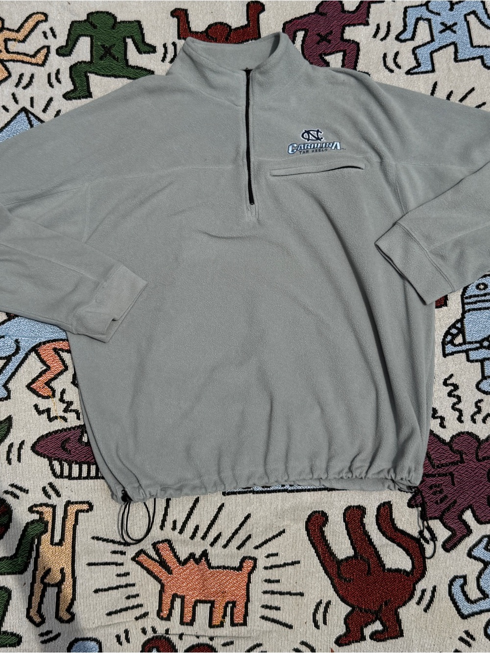 Vintage Light Blue University of North Carolina Tar Heels Embroidered Fleece